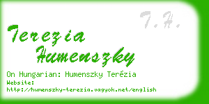 terezia humenszky business card